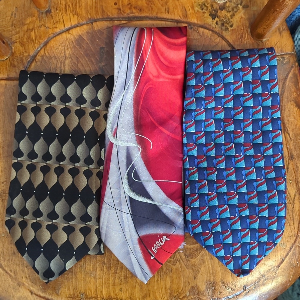 🖤 ♥️ 💙 2 J. Garcia's Ties Dancing Bear Grateful Dead Fan Collection Concert